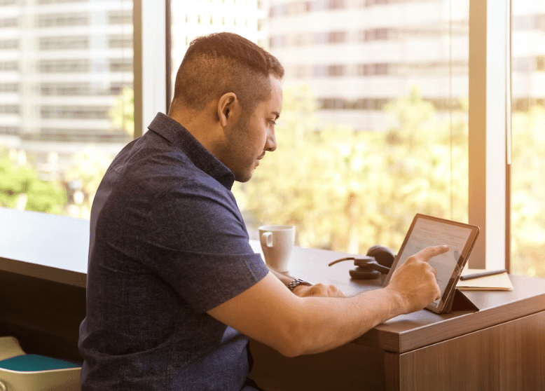 Person working on training material